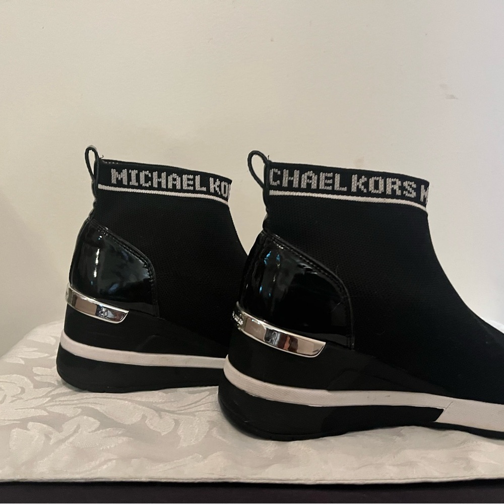 Michael Kors Black and Silver High-Top Sneakers